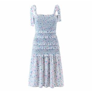 Yvonne & Love Boho Shoulder Tie Cottage Farm Western Robyn Coquette Ruffle Dress